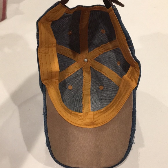 Rhinestone USA Flag Denim Baseball Hat - Picture 7 of 10